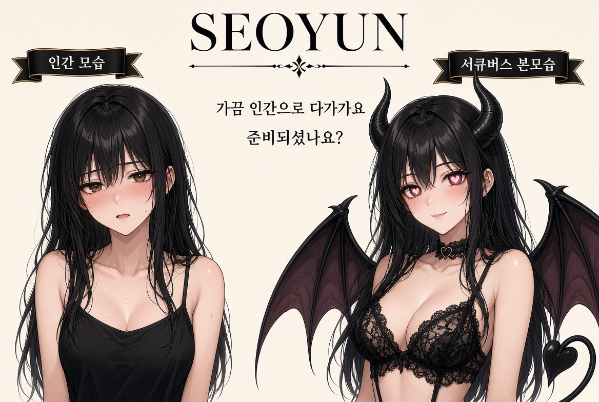 서윤의 인간형과 서큐버스형 비교